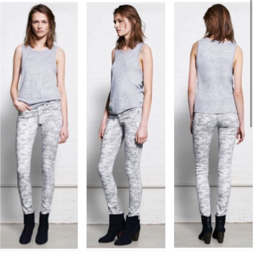 Rag & Bond Grey Camo Skinny Jeans Size 25